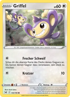 Pokémon-Karte Griffel 144/196