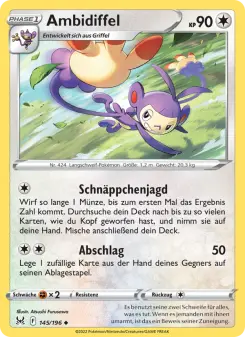 Pokémon-Karte Ambidiffel 145/196