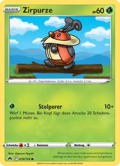Pokémon-Karte Zirpurze 010/159