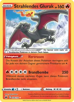 Pokémon-Karte Strahlendes Glurak 020/159