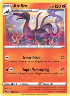 Pokémon-Karte Amfira 028/159