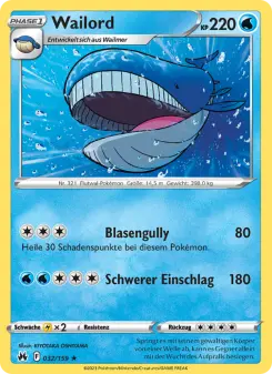 Pokémon-Karte Wailord 032/159