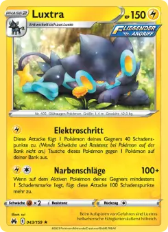 Pokémon-Karte Luxtra 043/159
