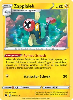 Pokémon-Karte Zapplalek 048/159