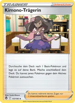 Pokémon-Karte Kimono-Trägerin 157/195