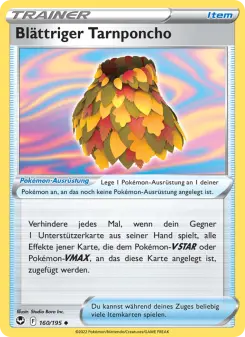 Pokémon-Karte Blättriger Tarnponcho 160/195