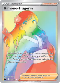 Pokémon-Karte Kimono-Trägerin 205/195