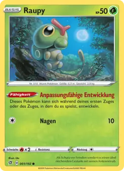 Pokémon-Karte Raupy 001/192