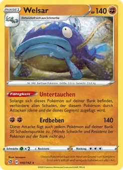 Pokémon-Karte Welsar 100/192