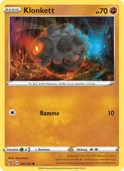 Pokémon-Karte Klonkett 105/192