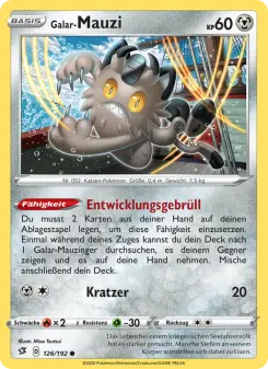 Pokémon-Karte Galar-Mauzi 126/192