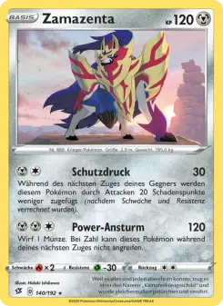 Pokémon-Karte Zamazenta 140/192
