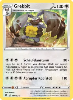 Pokémon-Karte Grebbit 147/192
