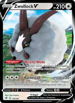 Pokémon-Karte Zwollock V 153/192