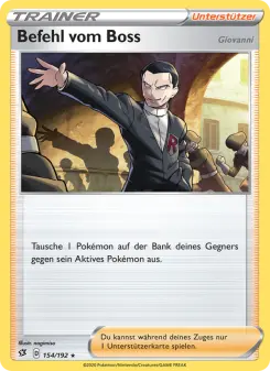 Pokémon-Karte Befehl vom Boss 154/192