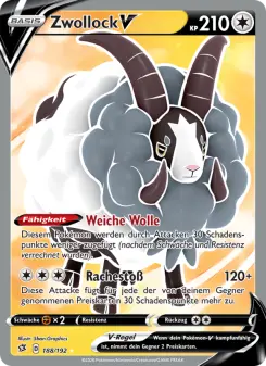Pokémon-Karte Zwollock V 188/192