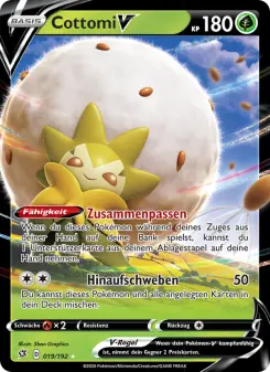 Pokémon-Karte Cottomi V 019/192