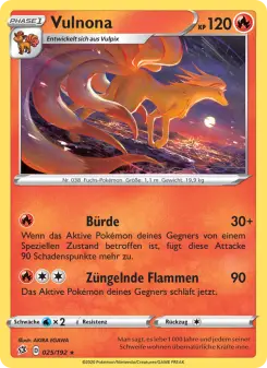 Pokémon-Karte Vulnona 025/192