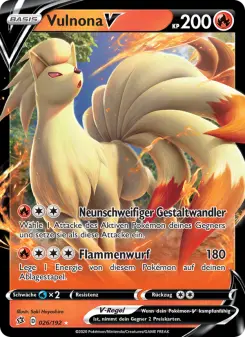 Pokémon-Karte Vulnona V 026/192