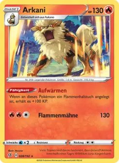 Pokémon-Karte Arkani 028/192
