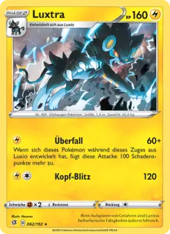 Pokémon-Karte Luxtra 062/192