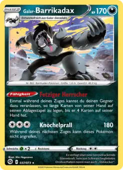 Pokémon-Karte Galar-Barrikadax 037/073