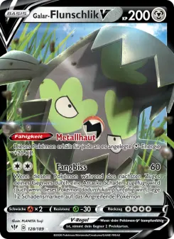 Pokémon-Karte Galar-Flunschlik V 128/189