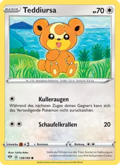 Pokémon-Karte Teddiursa 138/189