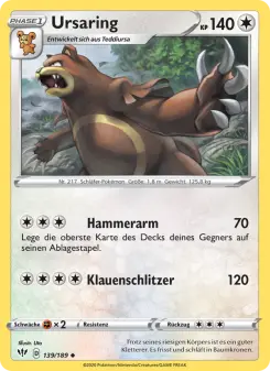 Pokémon-Karte Ursaring 139/189