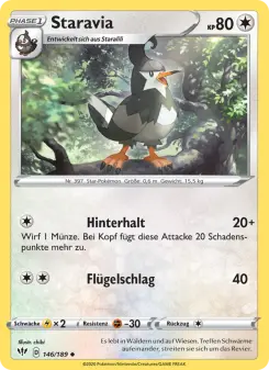 Pokémon-Karte Staravia 146/189