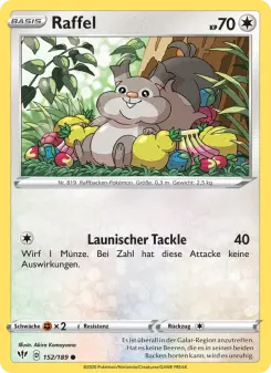 Pokémon-Karte Raffel 152/189