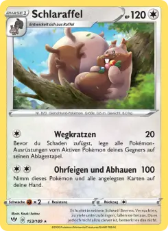 Pokémon-Karte Schlaraffel 153/189