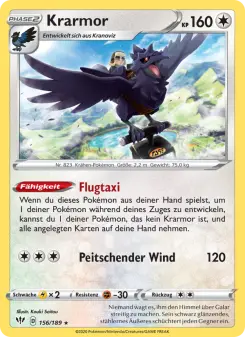 Pokémon-Karte Krarmor 156/189
