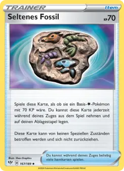 Pokémon-Karte Seltenes Fossil 167/189