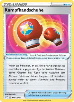 Pokémon-Karte Kampfhandschuhe 171/189