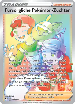 Pokémon-Karte Fürsorgliche Pokémon-Züchter 195/189