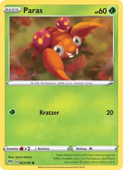 Pokémon-Karte Paras 003/189