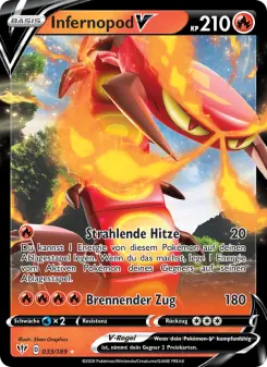 Pokémon-Karte Infernopod V 033/189