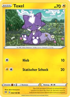 Pokémon-Karte Toxel 062/189