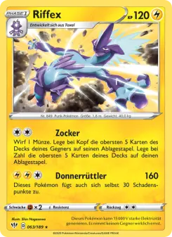 Pokémon-Karte Riffex 063/189