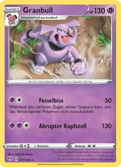 Pokémon-Karte Granbull 071/189
