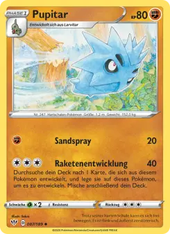 Pokémon-Karte Pupitar 087/189