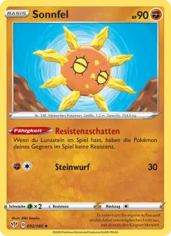 Pokémon-Karte Sonnfel 092/189
