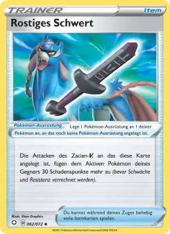 Pokémon-Karte Rostiges Schwert 062/072