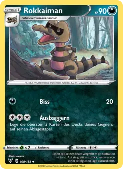 Pokémon-Karte Rokkaiman 108/185