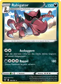 Pokémon-Karte Rabigator 109/185