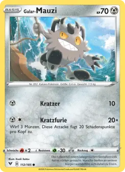 Pokémon-Karte Galar-Mauzi 112/185