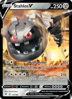 Pokémon-Karte Stahlos V 115/185