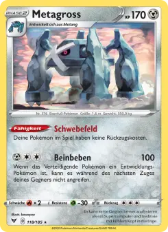 Pokémon-Karte Metagross 118/185