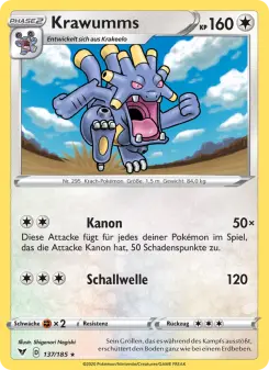 Pokémon-Karte Krawumms 137/185